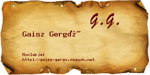 Gaisz Gergő névjegykártya